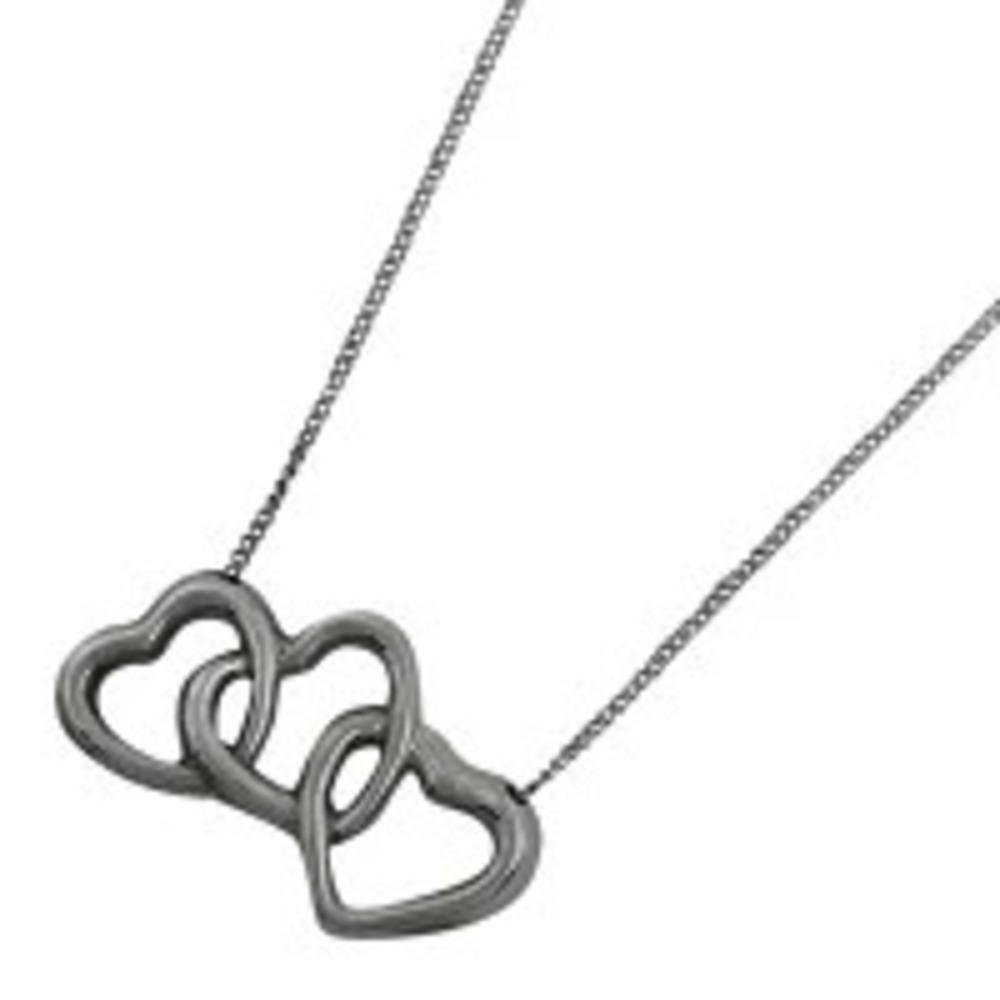 Tiffany Co Triple Heart Necklace Sterling Silver